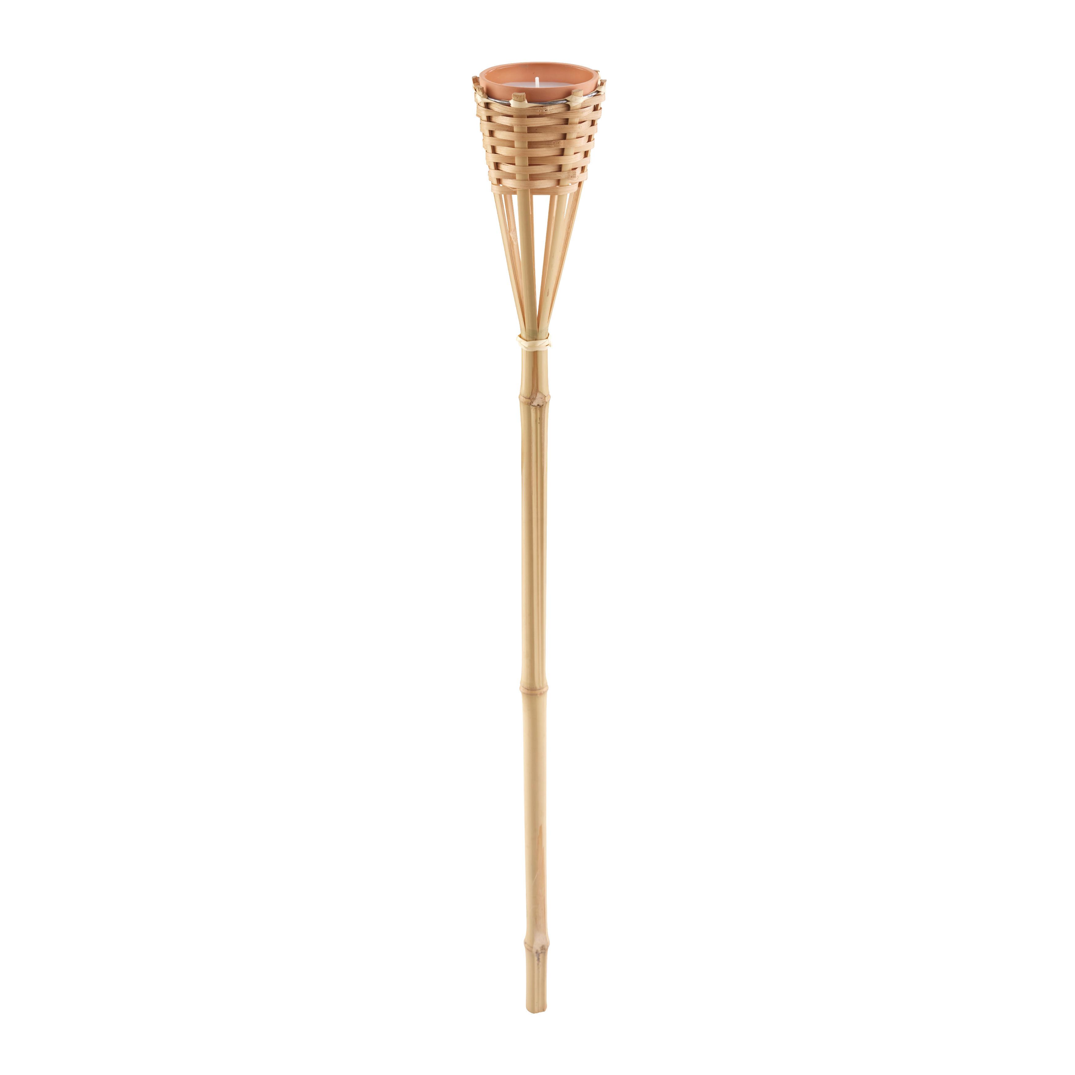 Gartenfackel Freddy Hellbraun - Hellbraun, Konventionell, Holz (76cm) - Mömax
