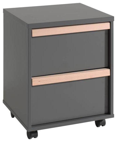 Rollcontainer London Anthrazit - Anthrazit/Buchefarben, MODERN, Holz/Holzwerkstoff (48,1/60/44cm) - Vipack