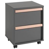 Rollcontainer London Anthrazit - Anthrazit/Buchefarben, MODERN, Holz/Holzwerkstoff (48,1/60/44cm) - Vipack