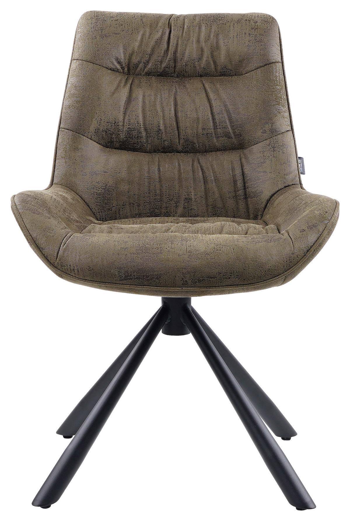 KRZESŁO HEIKO -HOM IN EXKLUSIV- - zielony/czarny, Design, metal/tkanina (57/84/63cm) - Hom`in