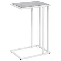 STOLIK BOCZNY PROMO - biały/szary, Design, materiał drewnopochodny/metal (40/30/60cm) - home24