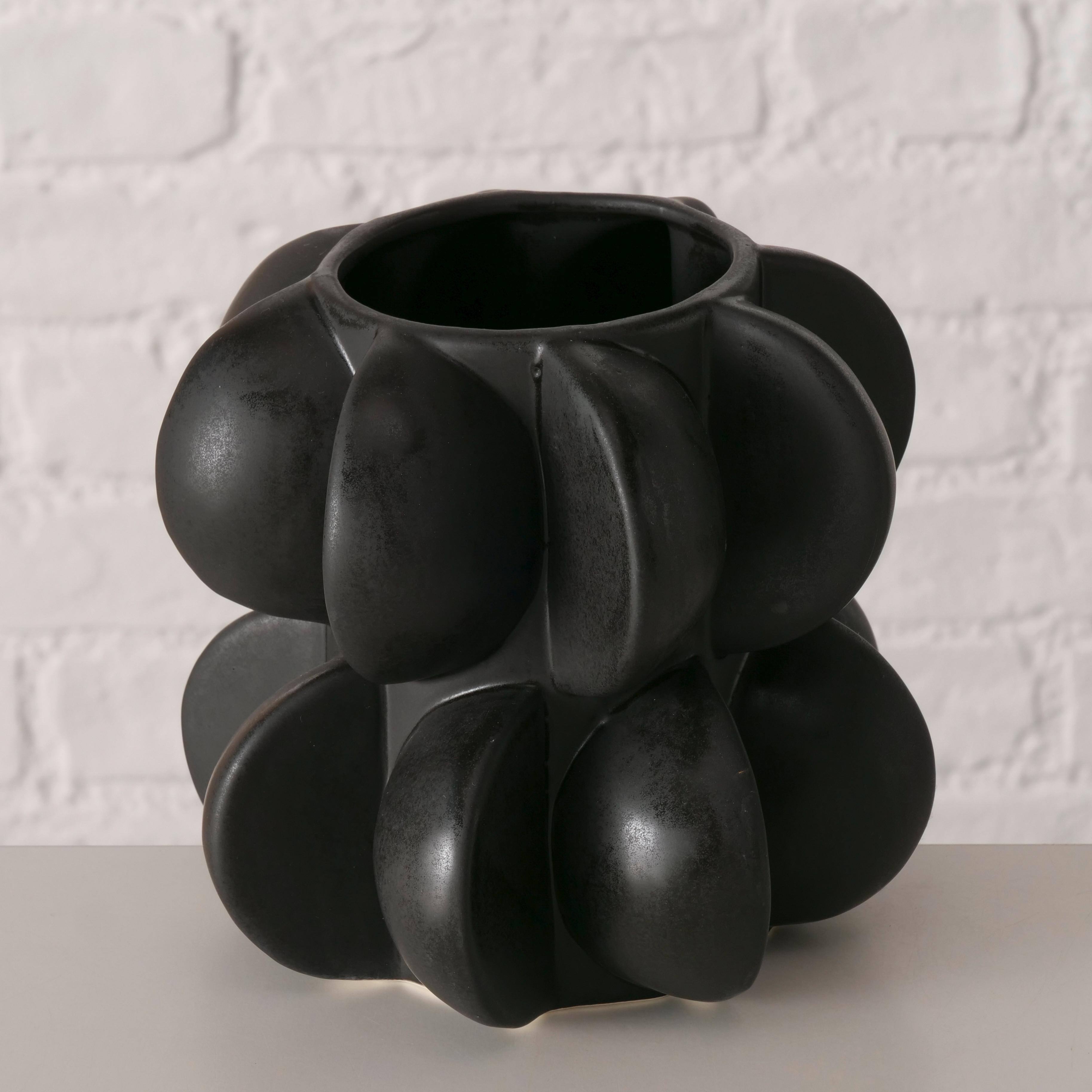 Vase Meritt I Schwarz - Schwarz, MODERN, Keramik (16,5/15,3cm) - Mömax