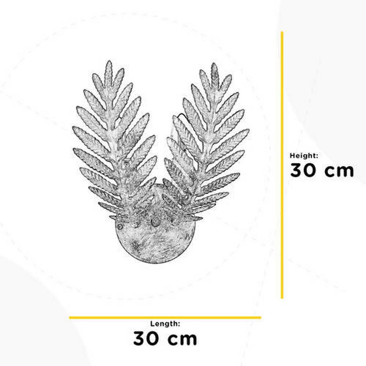 Wandleuchte Felce Avorio Weiß max. 6 Watt - Weiß, Natur, Metall (30/14cm)