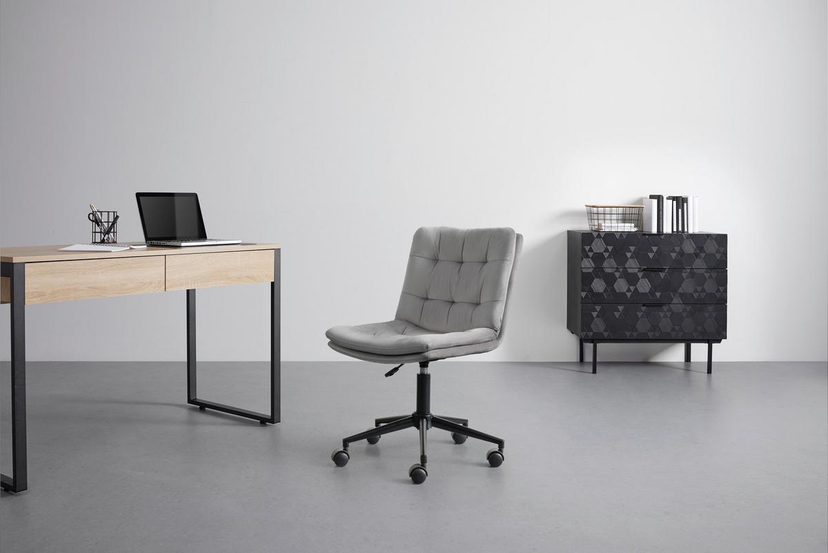 Scaun rotativ EASY II - negru/gri, Konventionell, plastic/metal (44/92-102/53cm) - Modern Living