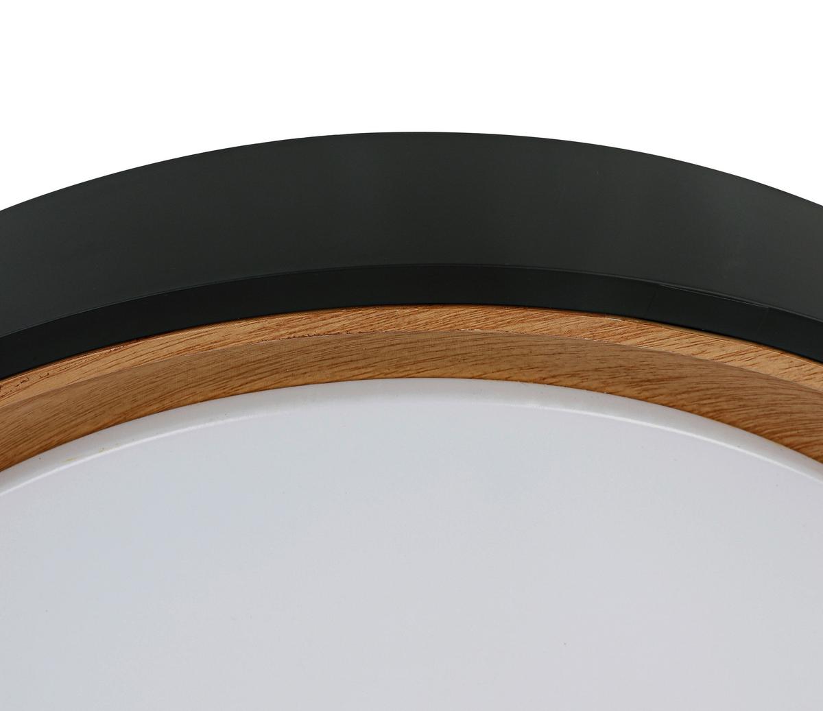 LAMPA SUFITOWA TINA - kolor dębowy/czarny, Trend, tworzywo sztuczne/metal (40/7cm) - Novel