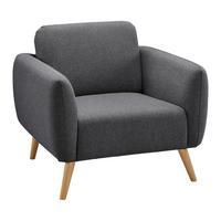 Počivalnik Pia, Temno Siva - temno siva/naravne barve, Moderno, tekstil/les (86/76/75cm) - Bessagi Home