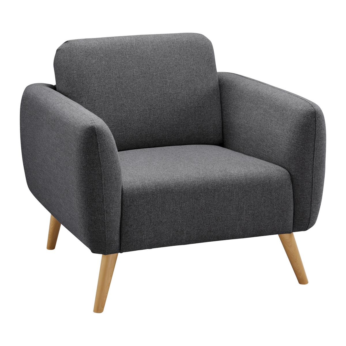 Počivalnik Pia, Temno Siva - temno siva/naravne barve, Moderno, tekstil/les (86/76/75cm) - Bessagi Home