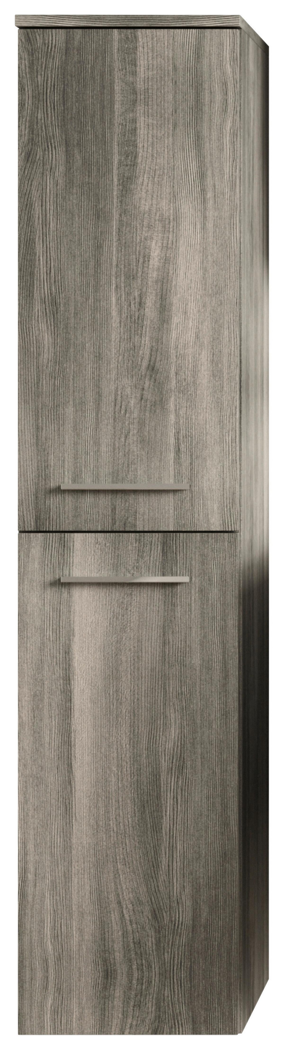 Midischrank York ca. 30x136x31 cm Rauschsilber - Chromfarben/Grau, MODERN, Holzwerkstoff/Kunststoff (30/136/31cm) - MID.YOU