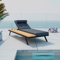 Șezlong Avolina - negru/gri, Modern, plastic/metal (199/86/40cm) - Bessagi Garden