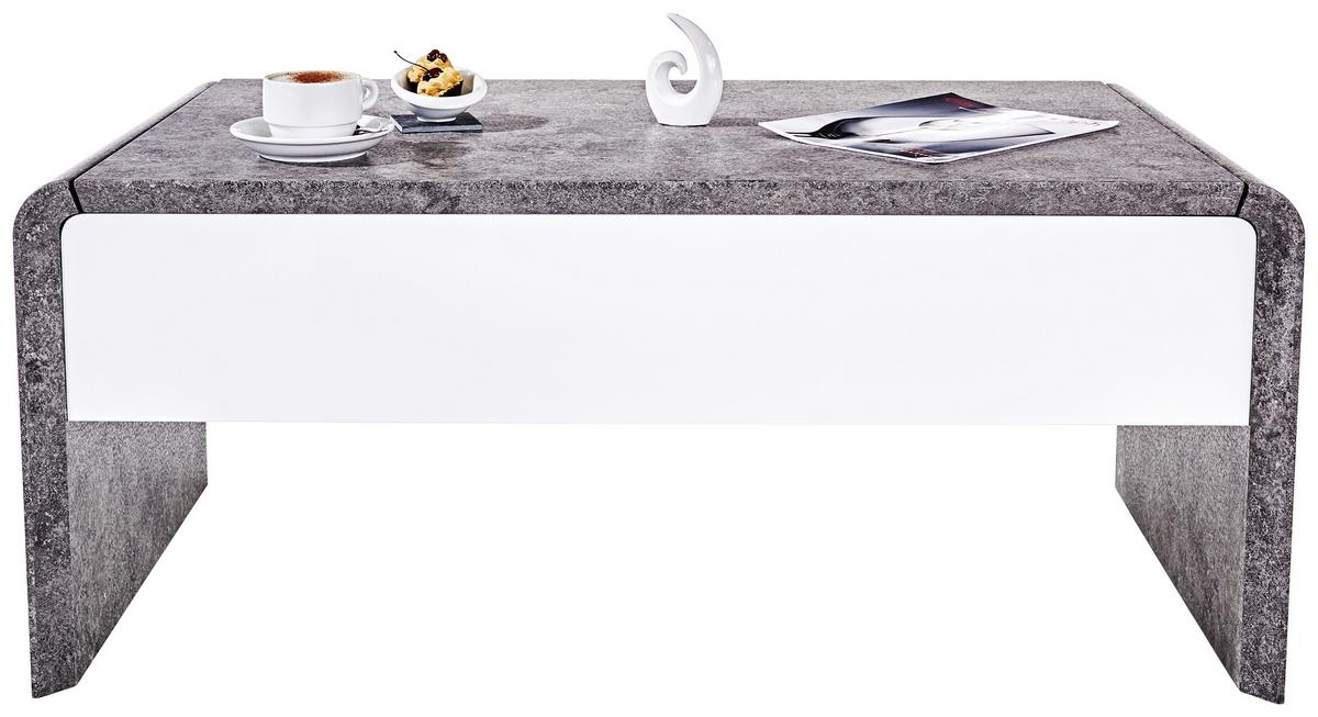 Klubska Miza Mailand, Siva, Bela, Nastavljiva - temno siva/bela, Moderno, kovina/leseni material (110/45-70,5/60cm)