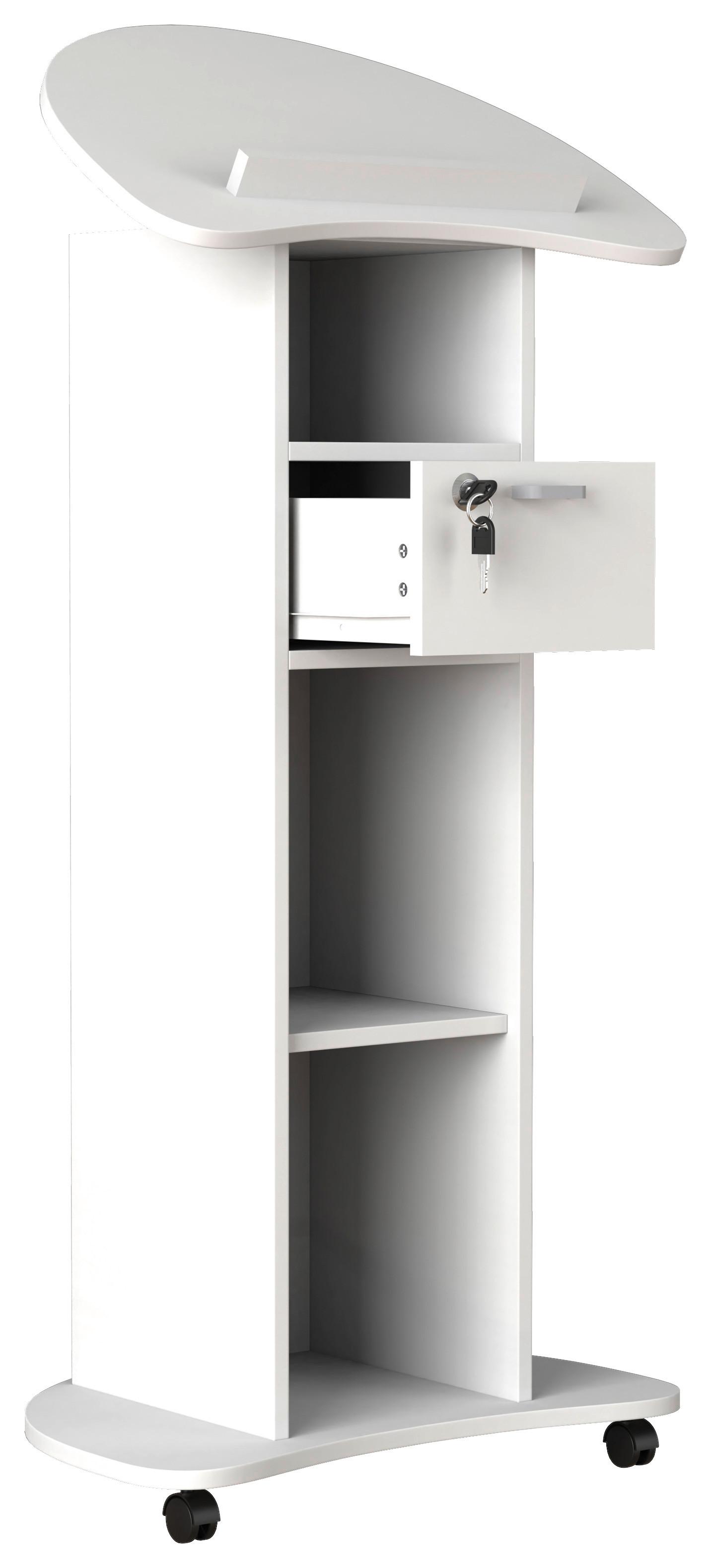 Stoječi Pult Redola M, Bela - bela, Moderno, leseni material (56/110/37cm) - MID.YOU