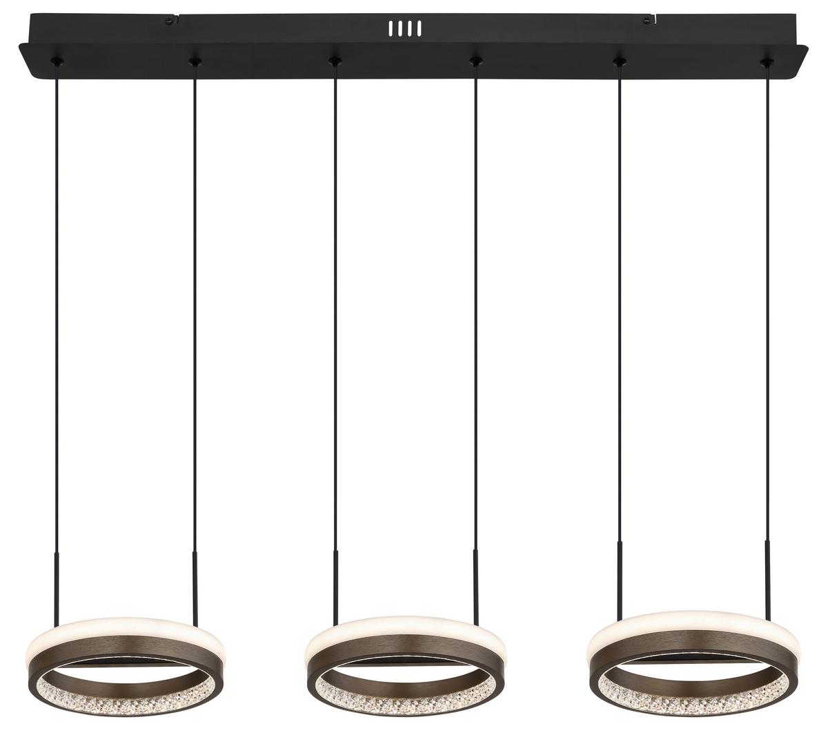 Led Viseća Svjetiljka Della - bijela/tamno siva, Design, metal/plastika (82/20,6/150cm) - Globo