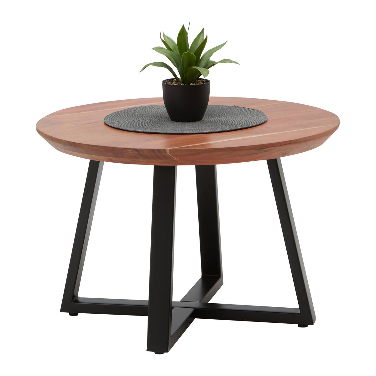 Klubska Miza Safara - črna/naravne barve, Natur, kovina/les (70/70/45cm) - Zandiara