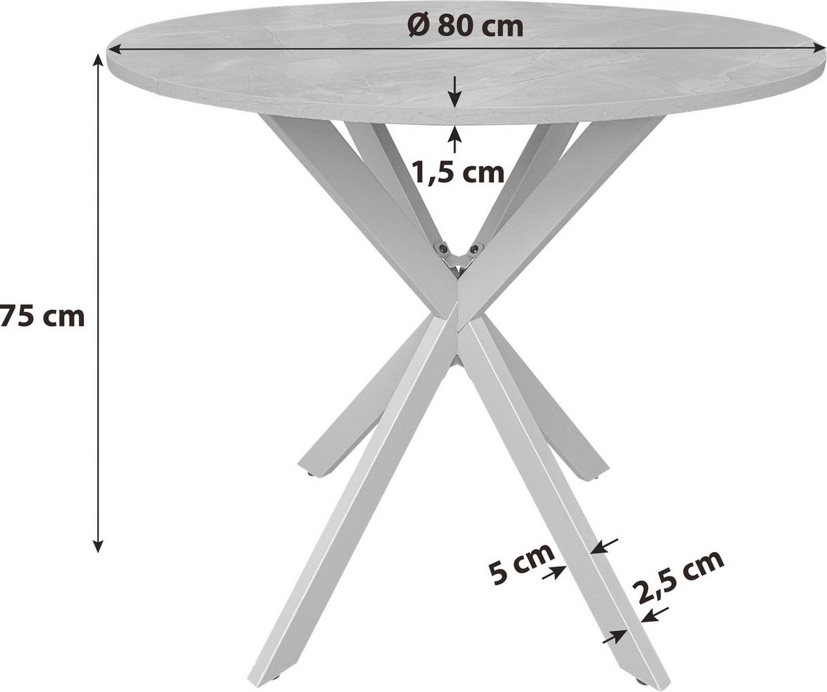 STÓŁ DO JADALNI MONTE - kolor dębowy/czarny, Modern, materiał drewnopochodny/metal (80/80/75cm) - MID.YOU