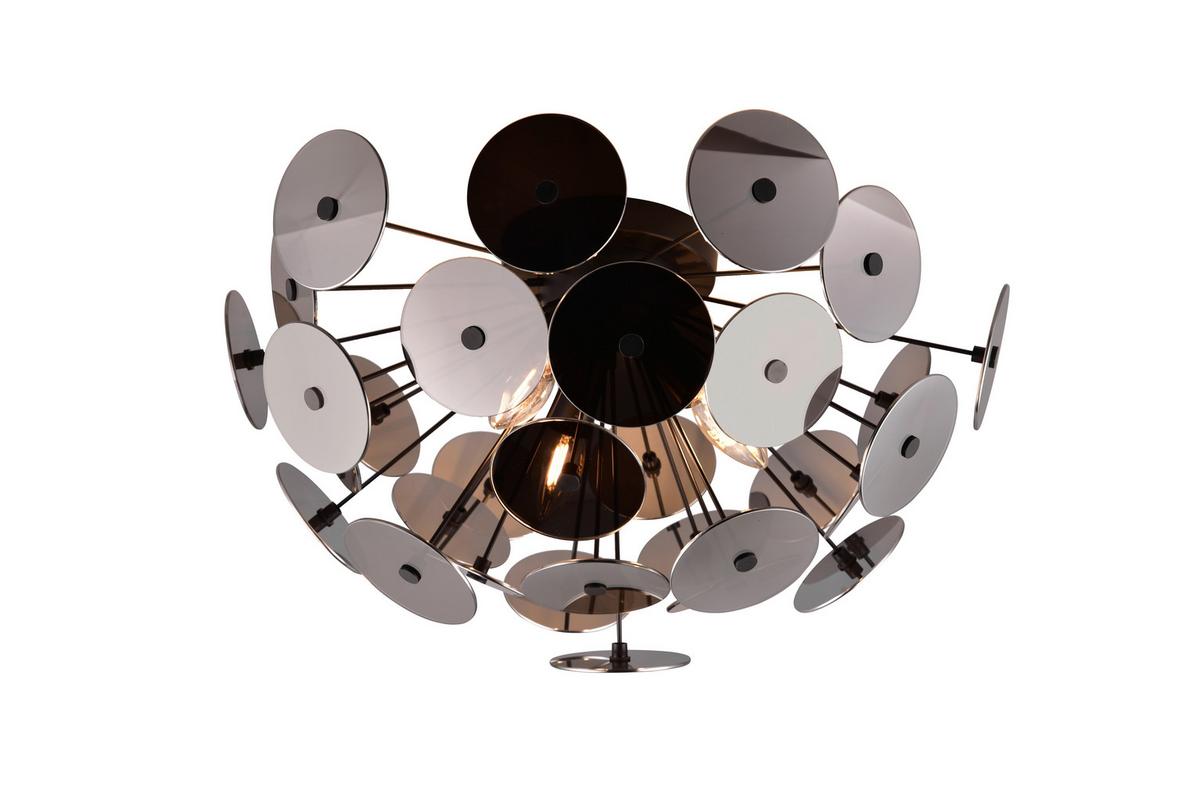 Deckenleuchte Discalgo Chromfarben max. 40 Watt - Chromfarben/Schwarz, Design, Glas/Metall (54/30cm) - Trio Leuchten
