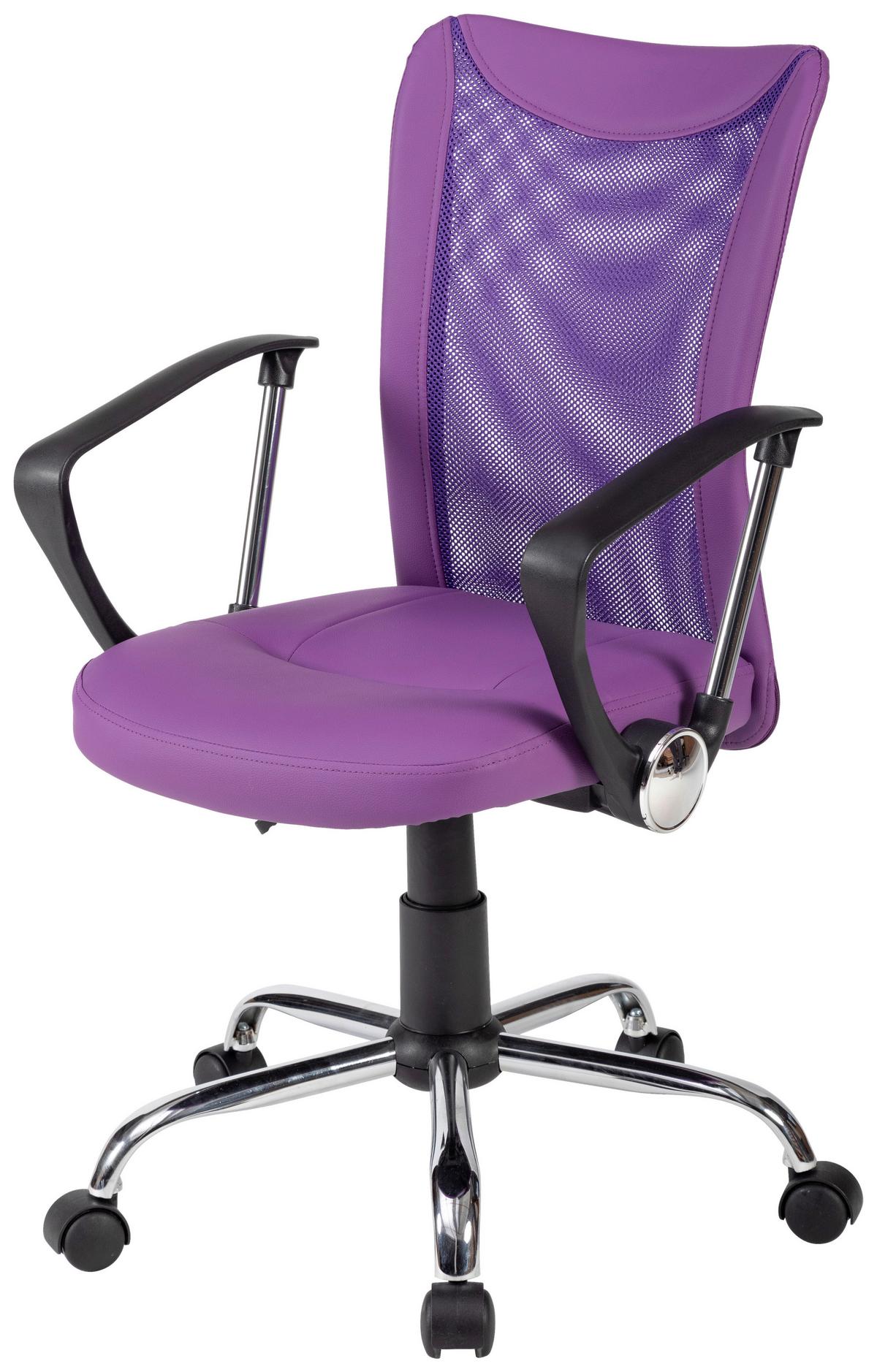 Vanessa Uredska Stolica - ljubičasta/boje kroma, Trend, metal/tekstil (56/99/56cm) - Modern Living