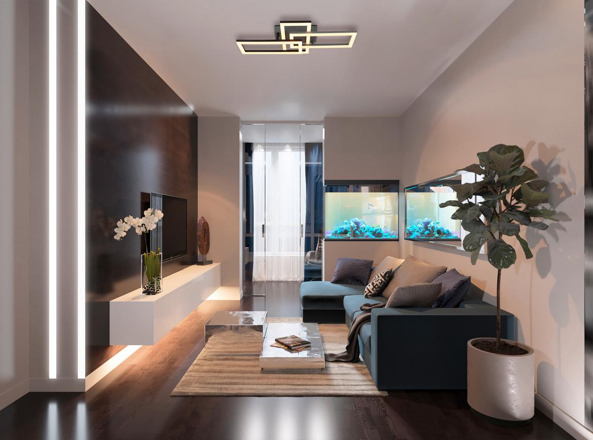 Stropna Led-svetilka Sapena, S Sijalko - siva/črna, Design, umetna masa (61,4/34,1/9,3cm) - Globo