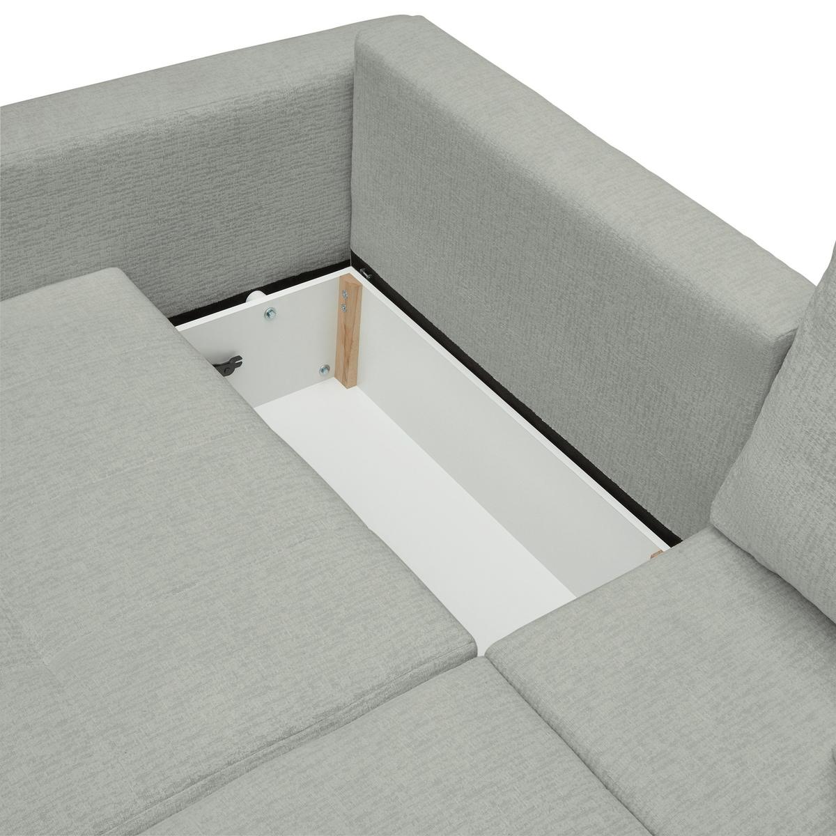 Schlafsofa Bologna Grau - Beige/Schwarz, Holz/Textil (245/74-90/104cm) - Mömax