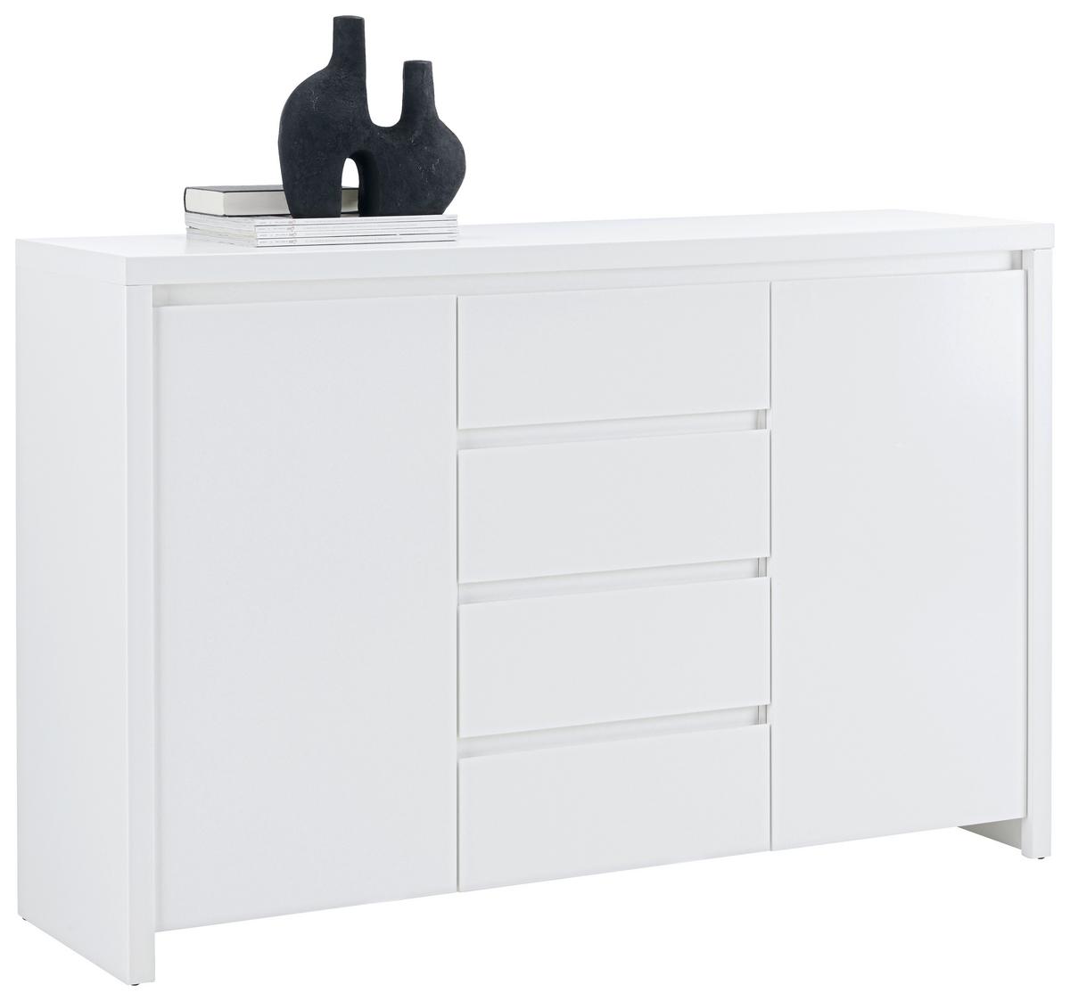 Comodă cu uși LARIOS - alb, Modern, material pe bază de lemn (143/91/40cm) - Modern Living