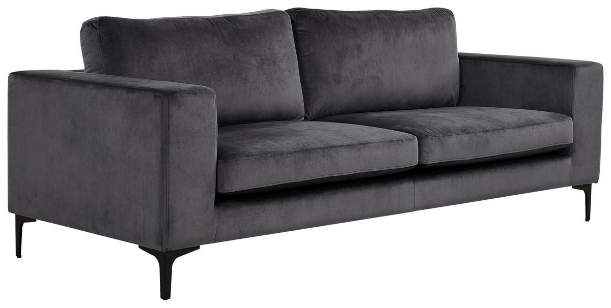 2-SITZER-SOFA BOLERO - Dunkelgrau/Schwarz, Design, Kunststoff/Textil (215/84/88cm) - Livetastic