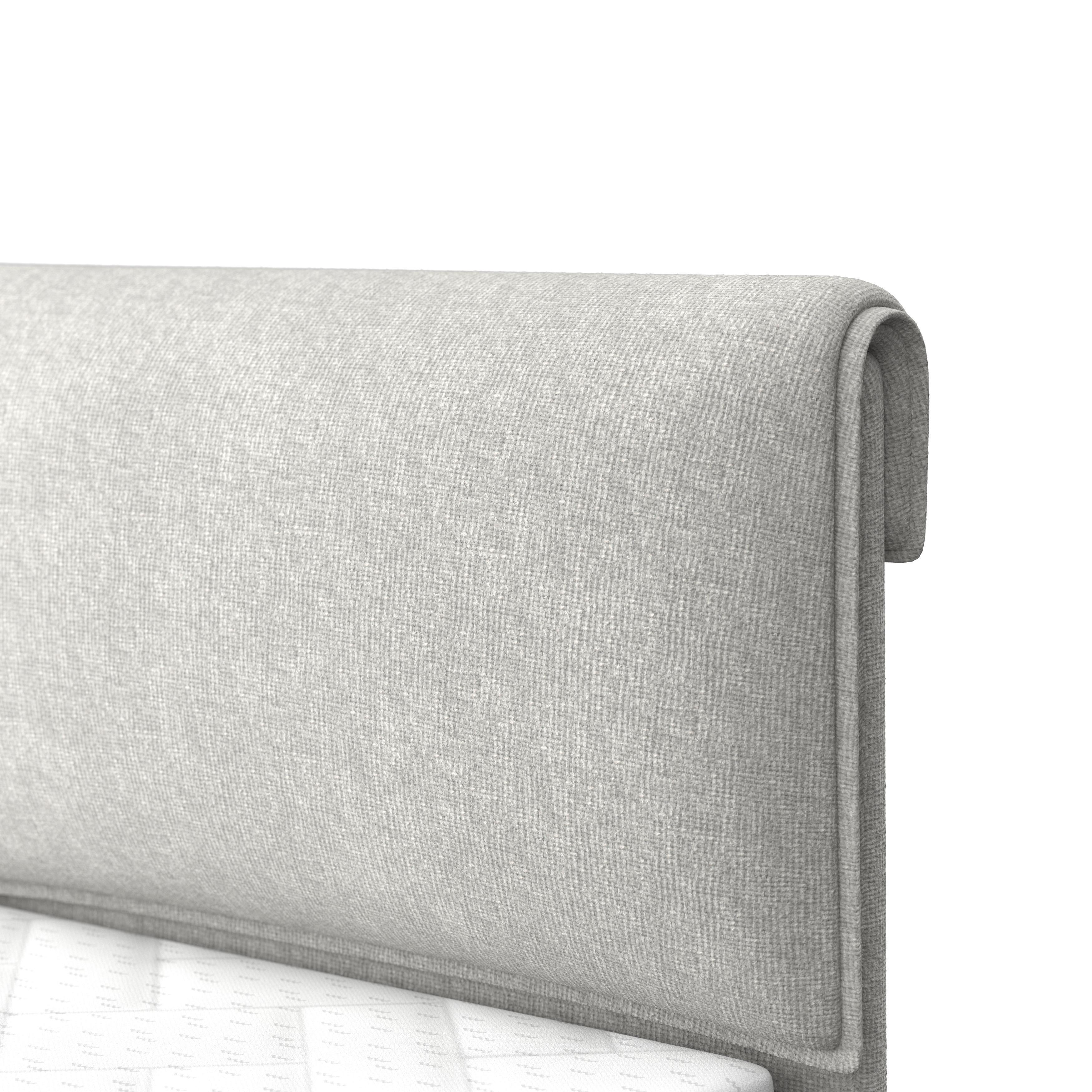 KONTINENTALSÄNG MOSAMO - ljusgrå/svart, Modern, trämaterial/trä (180/200cm) - Bessagi Home