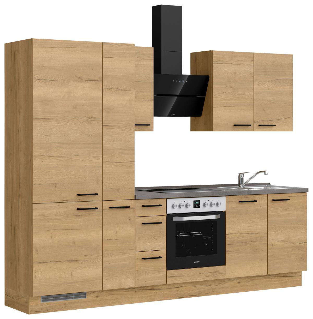 Küchenleerblock Structura High o. Geräte Eiche - Schieferfarben/Eichefarben, MODERN, Holzwerkstoff/Metall (270cm) - Nobilia