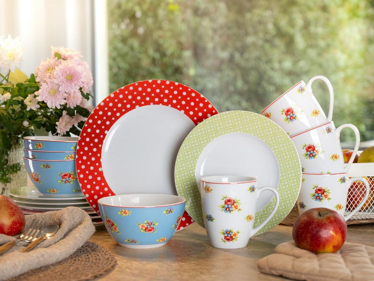 Kombiservice Multicolor, 16-teilig - Blau/Gelb, Keramik (32/31,5/33cm) - Creatable