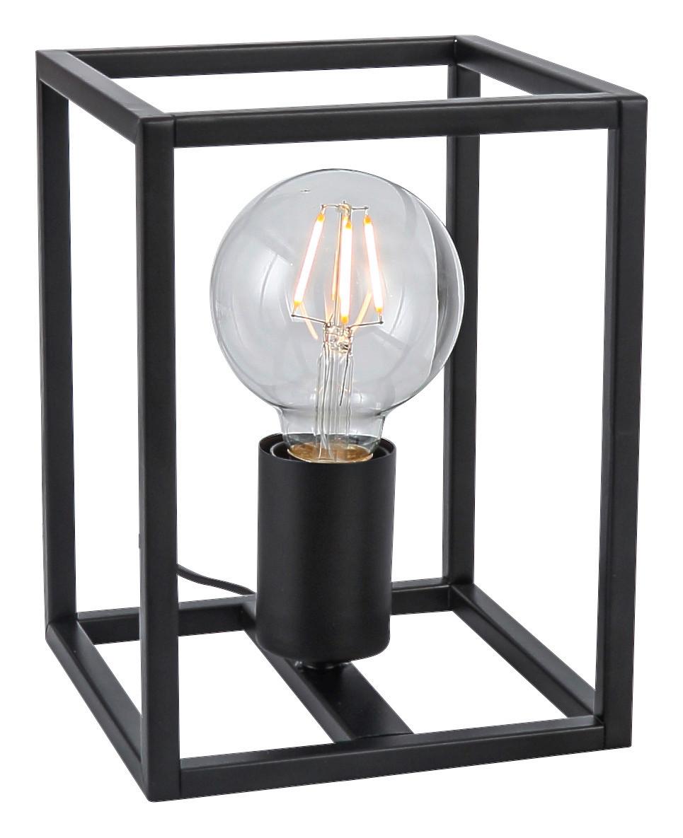 Tischleuchte Qaudri max. 40 Watt - Schwarz, Konventionell, Metall (15/15/15cm) - Modern Living