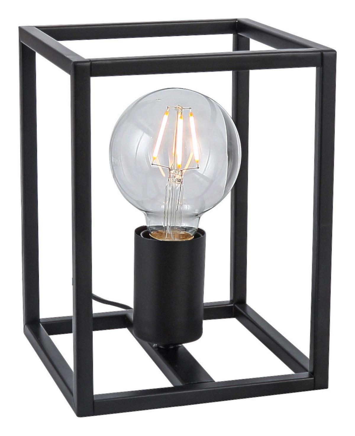 Tischleuchte Qaudri max. 40 Watt - Schwarz, Konventionell, Metall (15/15/15cm) - Modern Living