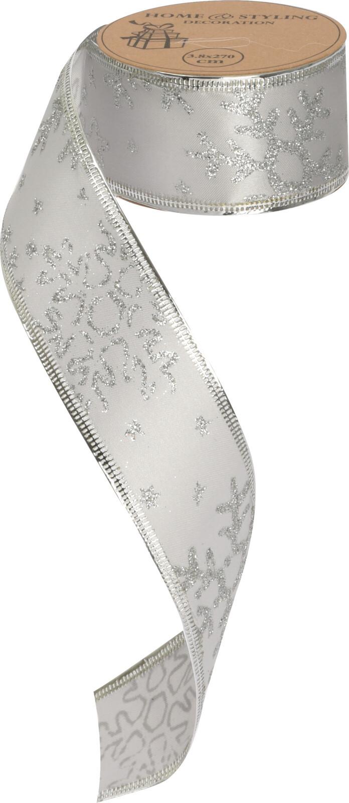 Csomagoló Szalag Snow - szürke, textil (3,8/270cm)