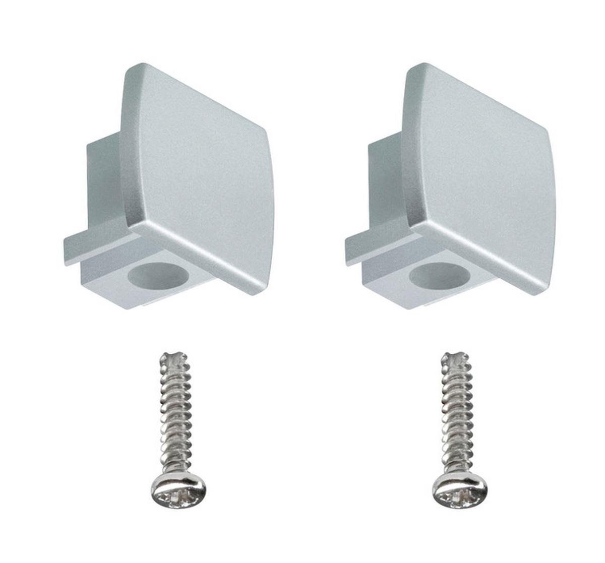 Schienensystem-Endkappe Universal Endcap, 2er Set - Chromfarben, Design, Kunststoff (1,3/1,8/2,1cm) - Paulmann