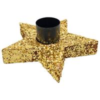 Kerzenhalter Goldie Schwarz/Goldfarben - Goldfarben/Schwarz, KONVENTIONELL, Holzwerkstoff (9/3,5/9cm) - Mömax