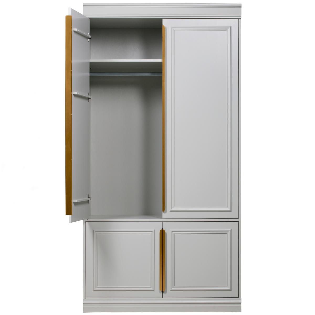 Garderobenschrank Organize Hellgrau - Roségold/Hellgrau, Design, Holz/Holzwerkstoff (110/215/62cm) - Livetastic