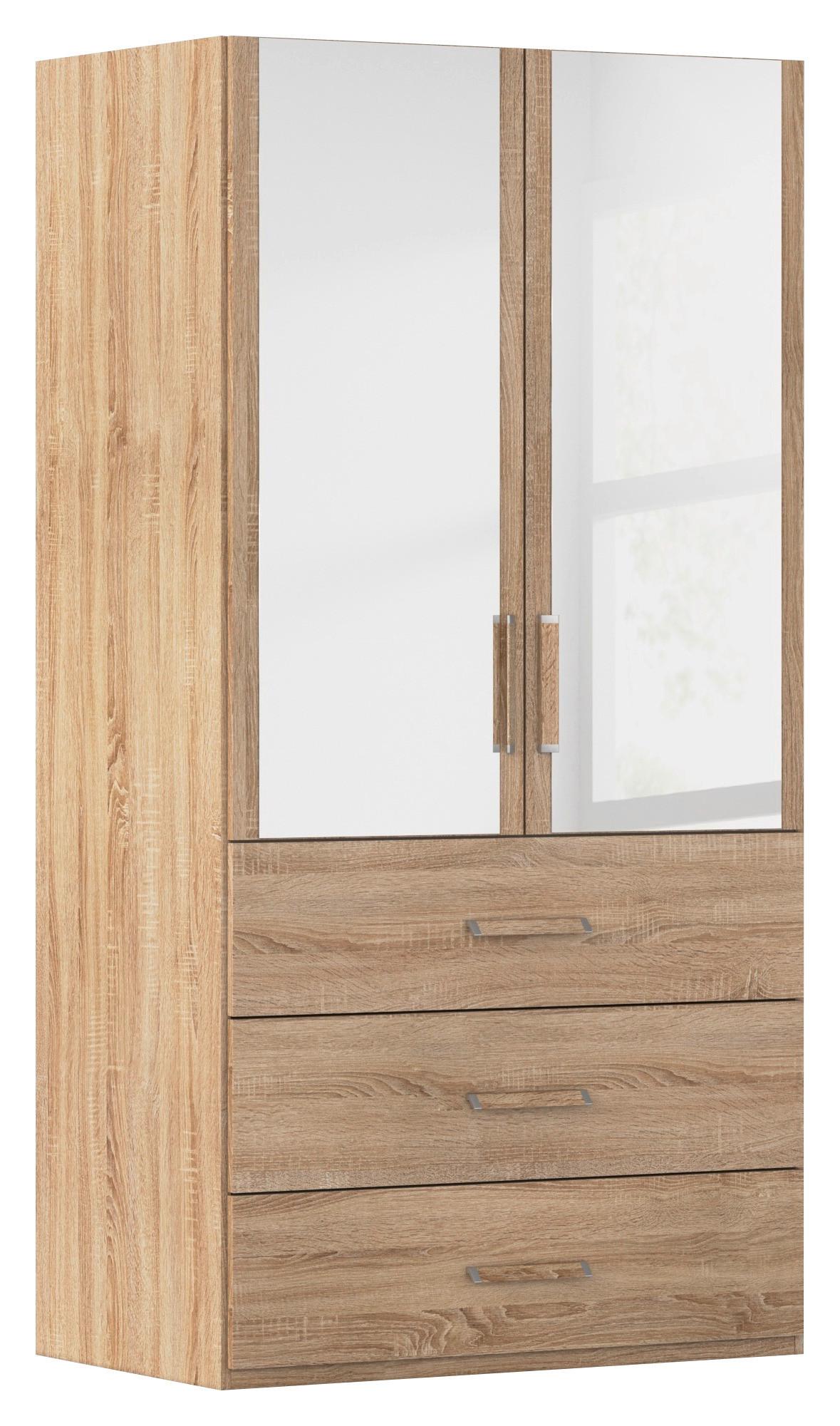 Omara S Klasičnimi Vrati Evelyn, Barva Hrasta - hrast sonoma, Design, umetna masa/steklo (101/197/60cm) - Novel