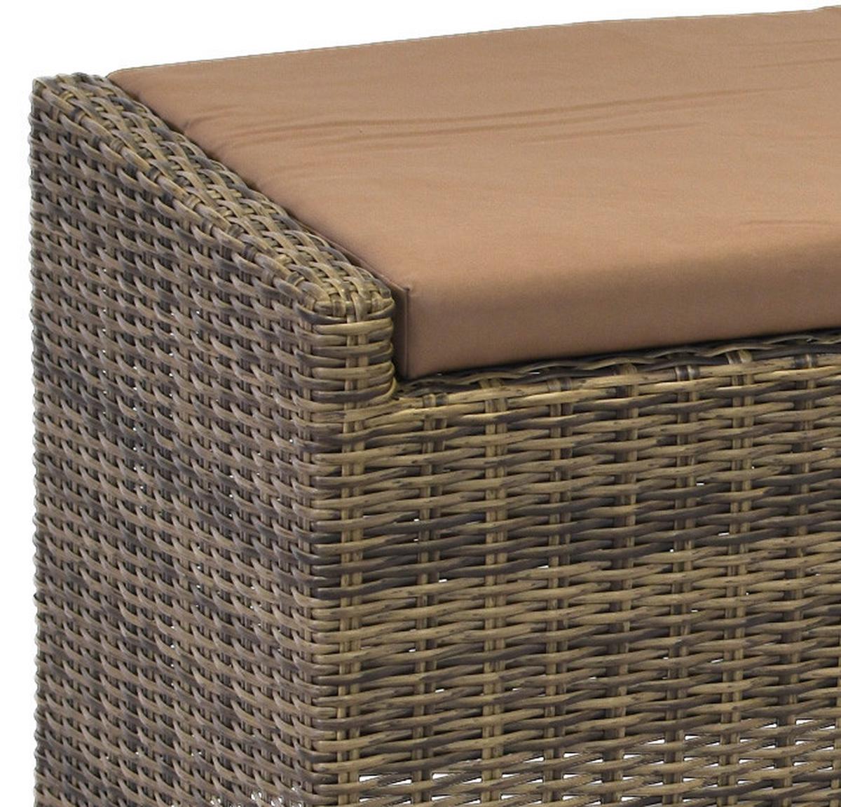 Gartenbank Kunststoff/Textil/ Holz/Metall 3-Sitzer Toskana - Akaziefarben/Cappuccino, KONVENTIONELL, Holz/Kunststoff (136/48/47cm) - Gardenson