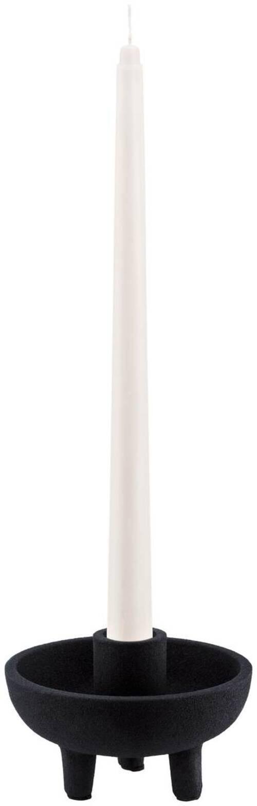 Gyertyatartó Manu - fekete, Modern, fém (10/8cm)