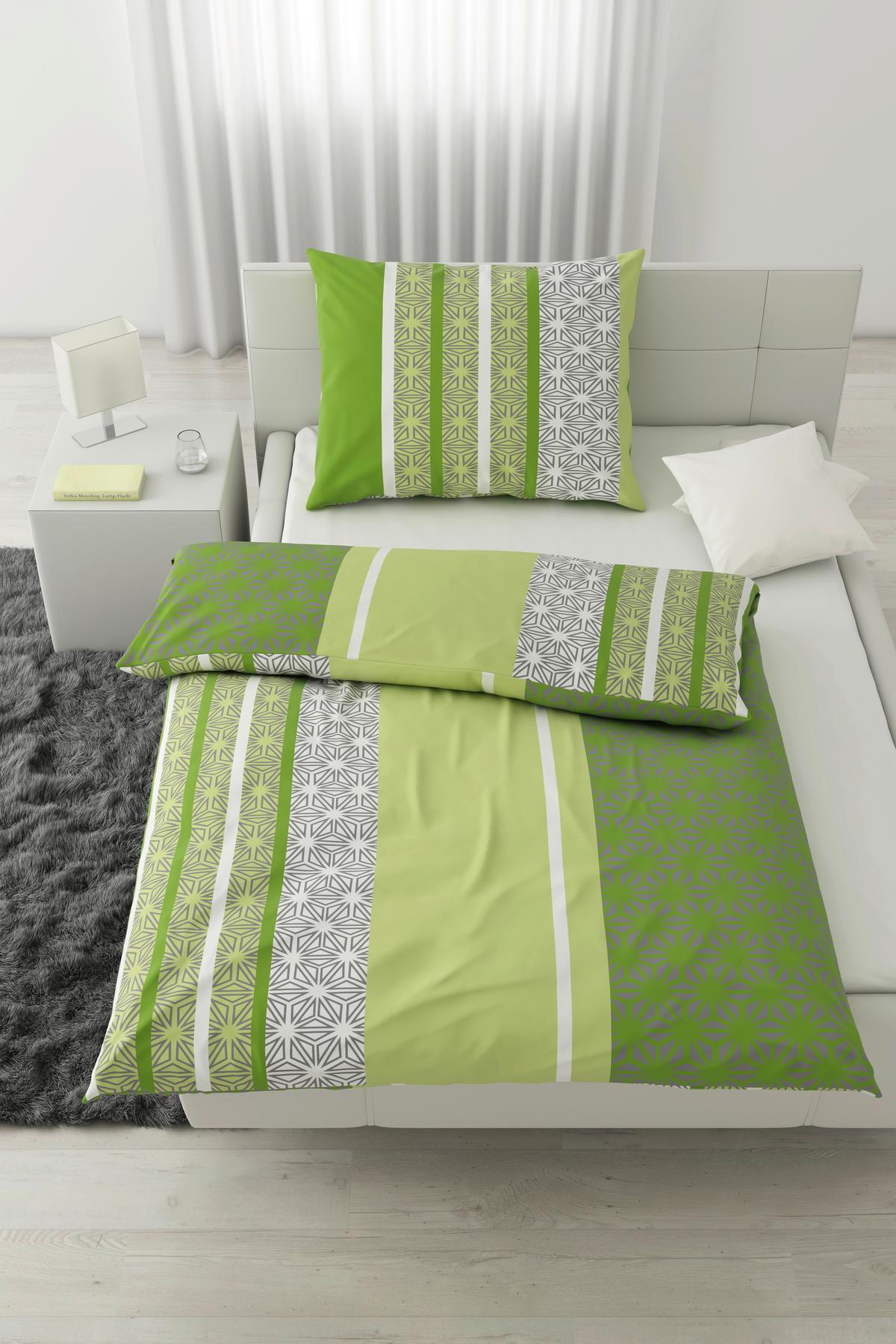 BETTWÄSCHESET SARA - Grün, Textil (160/210cm) - Modern Living