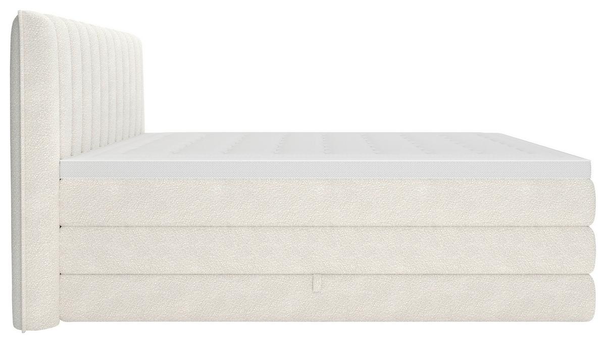 Boxspringbett Lina Creme ca. 160x200cm - Creme, KONVENTIONELL, Holz/Holzwerkstoff (160/200cm) - Premium Living