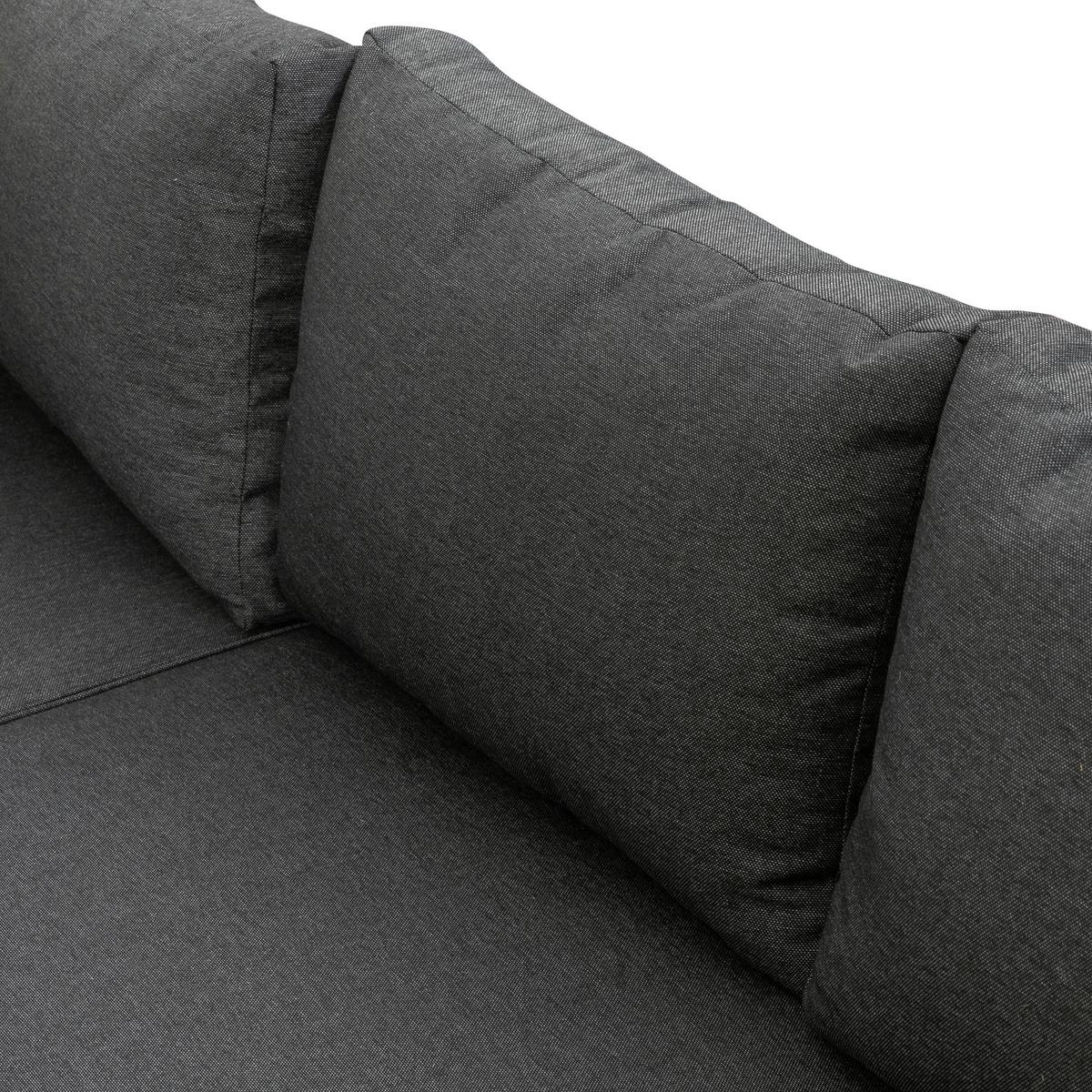 Loungegarnitur 3-tlg Rio Echtholz/Metall mit Kissen - Anthrazit/Braun, MODERN, Holz/Textil (178/68/228,5cm) - Gardenson