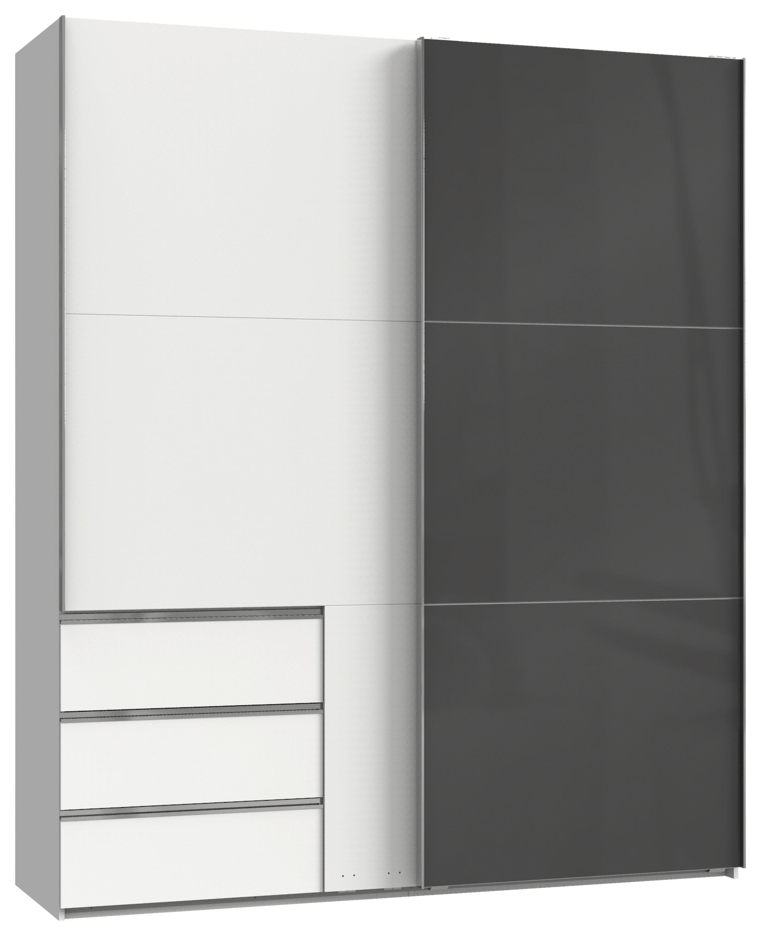 Ormar S Kliznim Vratima Level 36c - bijela/siva, Moderno, drvni materijal (200/236/65cm) - Modern Living