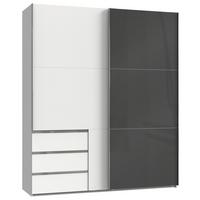 Ormar S Kliznim Vratima Level 36c - bijela/siva, Moderno, drvni materijal (200/236/65cm) - Modern Living