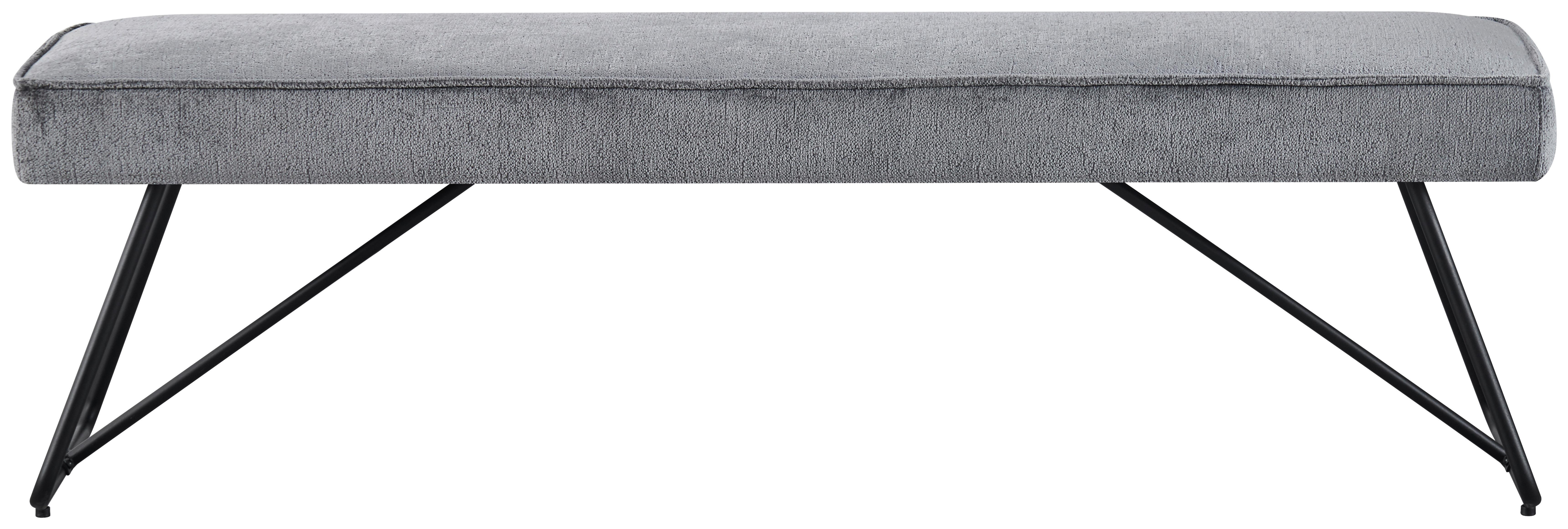 ZITBANK CORA 2 - Donkergrijs/Zwart, Modern, Textiel/Metaal (160/50/42cm) - Based