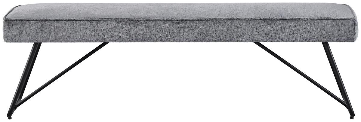 Sitzbank Cora 2 Schwarz/Dunkelgrau - Dunkelgrau/Schwarz, Modern, Textil/Metall (160/50/42cm) - Mömax