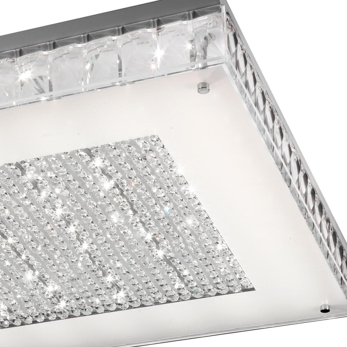Led Mennyezeti Lámpa 1012/plg Plafoniera - krómszínű/átlátszó, Basics, üveg/fém (55/55/10cm)