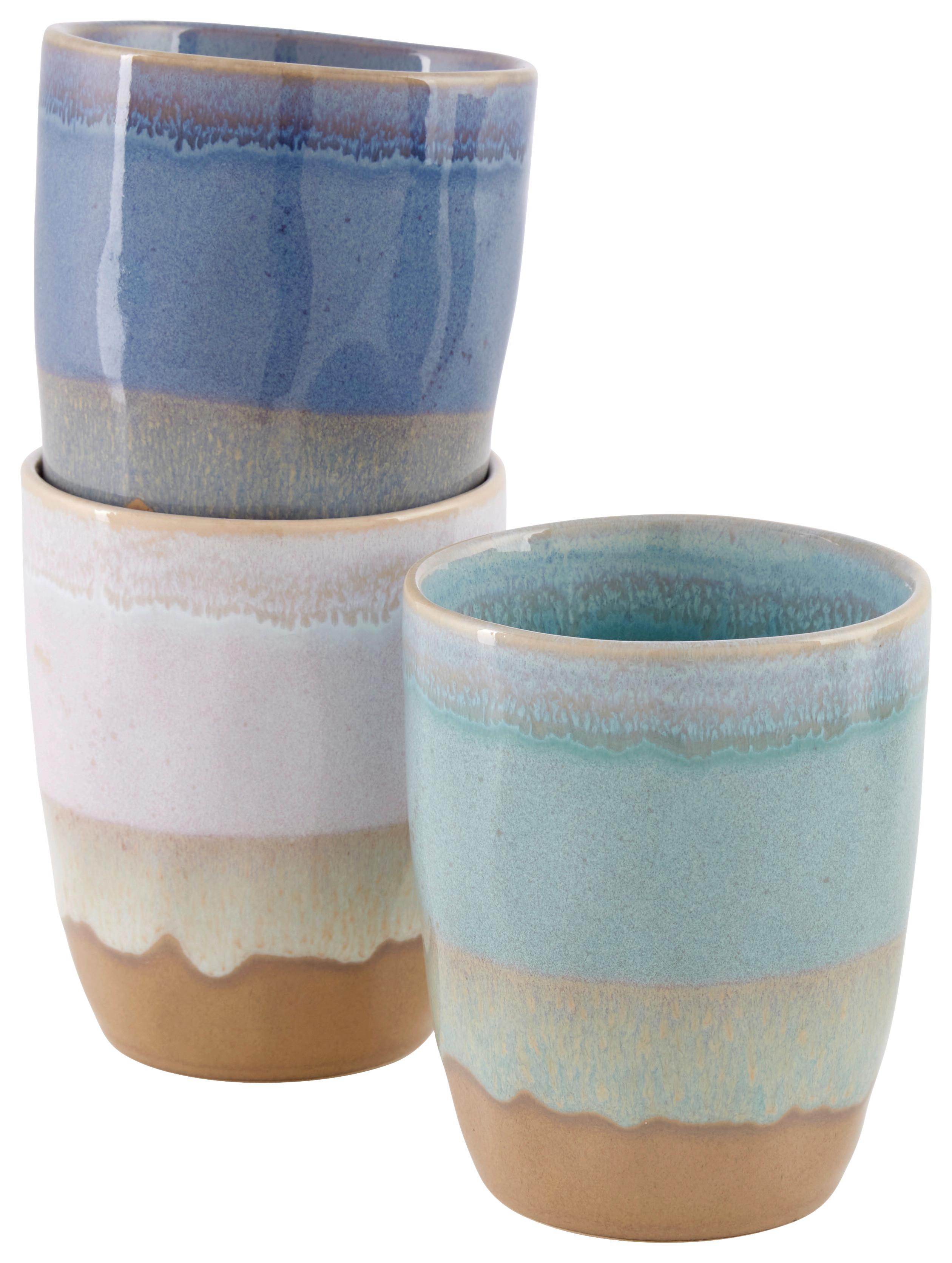 Cană pentru cafea Frank cca. 280 ml - albastru/alb, Modern, ceramică (8/9,6cm)