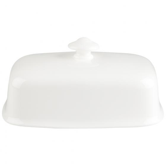POKRYWKA DO MASELNICZKI 19-5160-1870 - biały, Basics, ceramika (15,1/11,5/7,1cm) - Noblesse - V&B