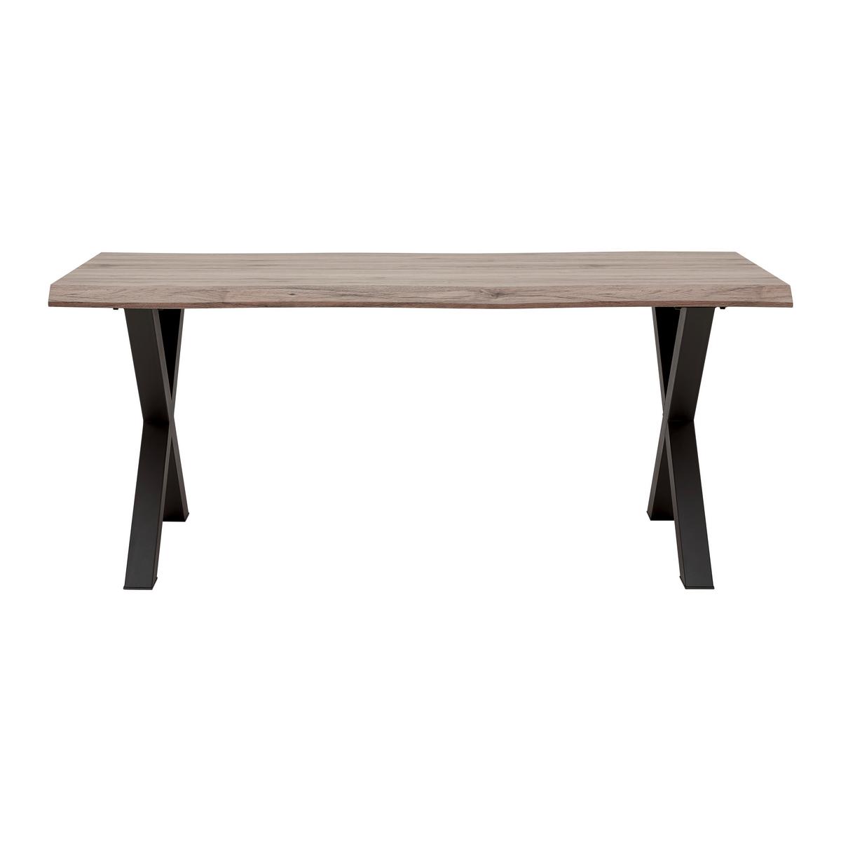 Masă RICO - culoare lemn stejar/negru, Modern, lemn/metal (180/76/90cm) - Bessagi Home