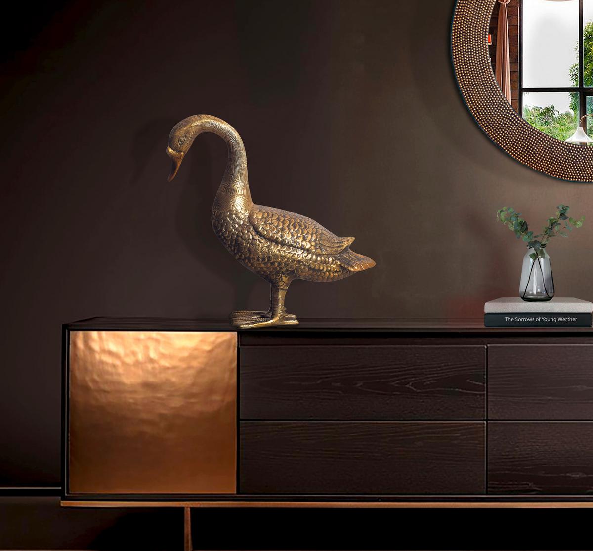 Okrasni Predmet Goose - zlate barve, Design, kovina (46/42/19cm) - Livetastic