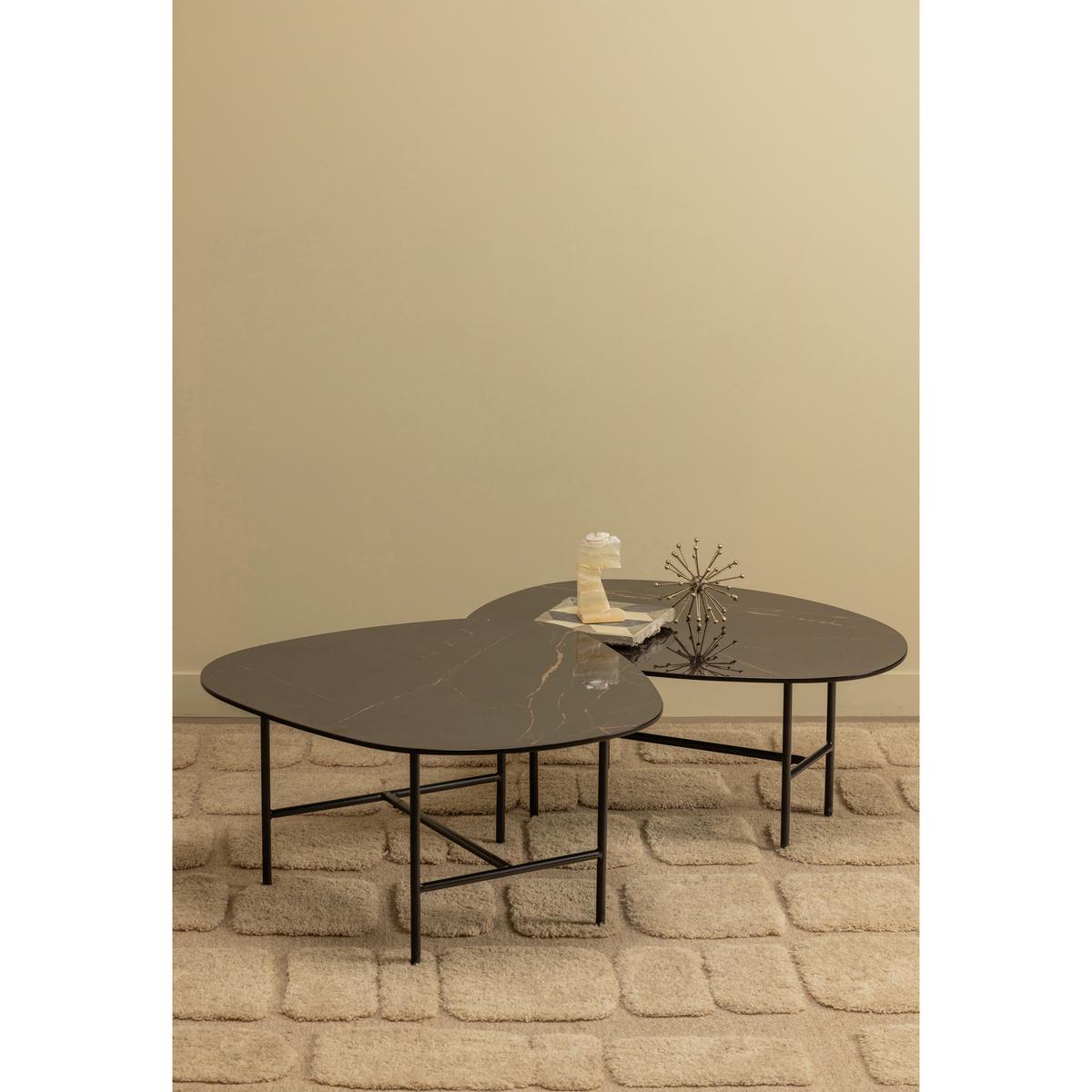 Couchtisch Vajen Schwarz L: 70 cm - Schwarz, Design, Keramik/Metall (70/70/38cm) - Livetastic
