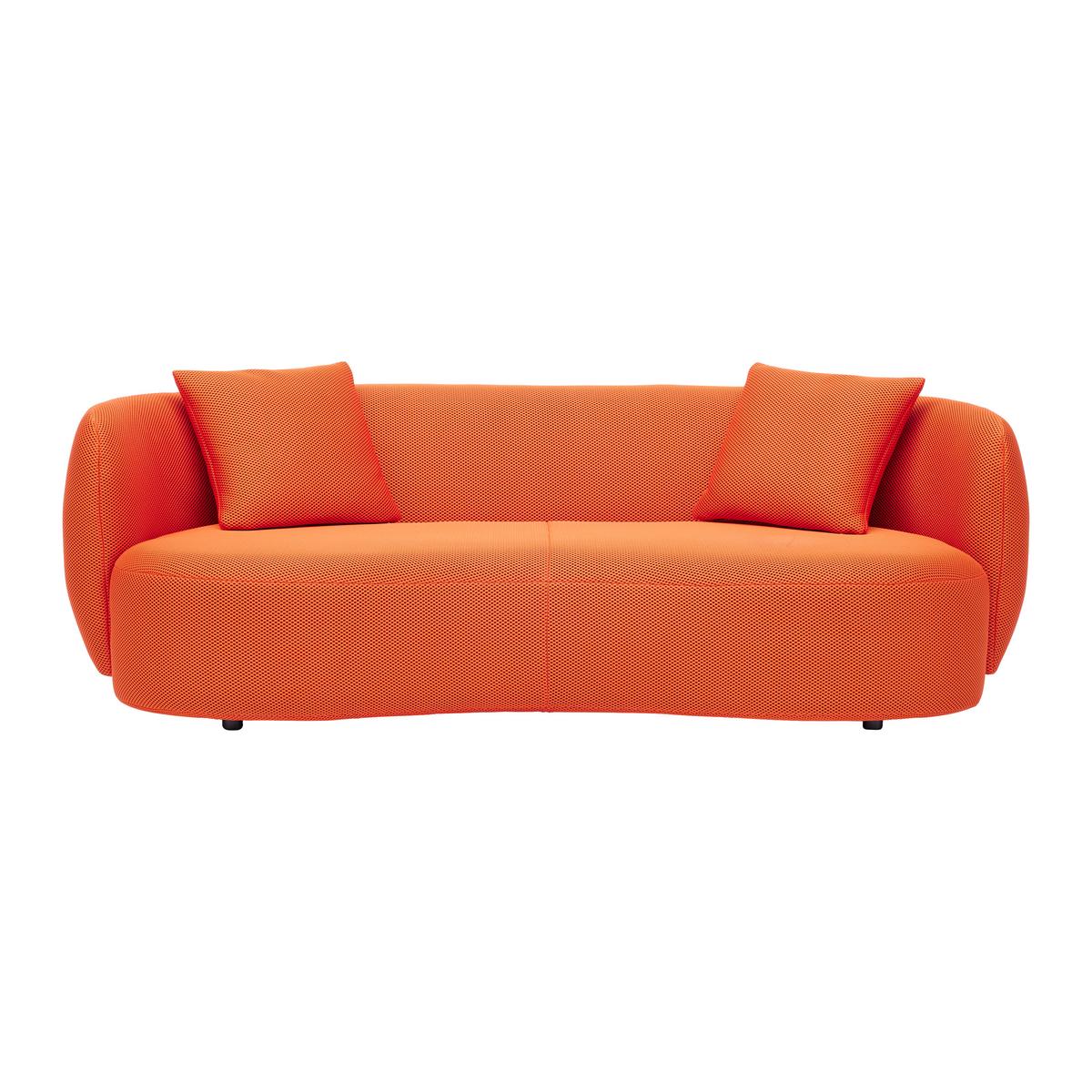 Bigsofa Leonas Mesh Orange, inkl. 2 Kissen - Schwarz/Orange, MODERN, Kunststoff/Textil (235/72/110cm) - Mömax